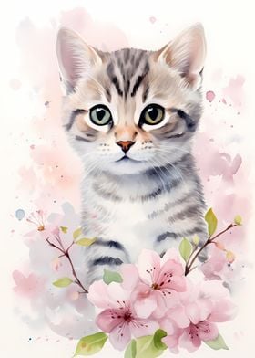 Watercolor Cat shorthair