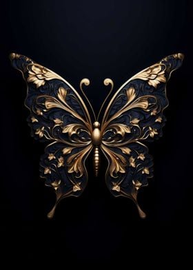 Gold Dark Butterfly