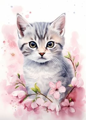 Watercolor Cat shorthair