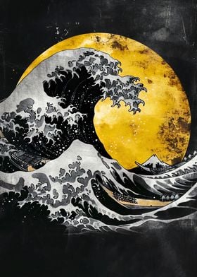 Great Wave on Yellow Moon