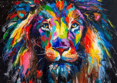 Colorful Lion Majesty