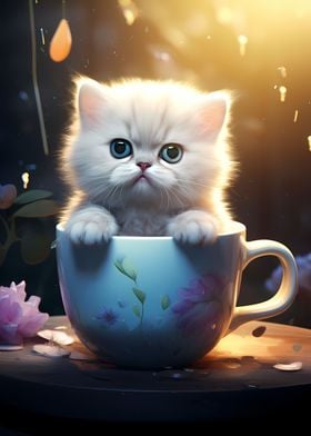 Exotic cup Cat Kitten Cute