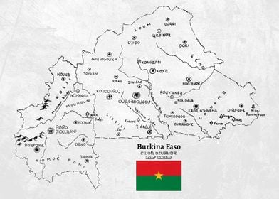 Handdrawn Burkina Faso Map