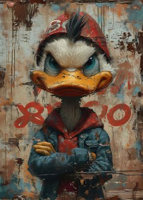 Funny duck as graffiti