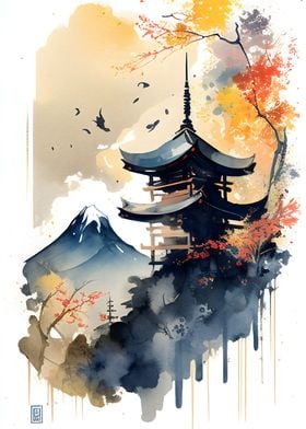 Vintage Asian Landscape