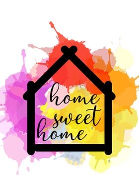 Home sweet home Watercolor