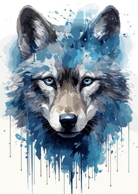 Wolf Cub Face Watercolor