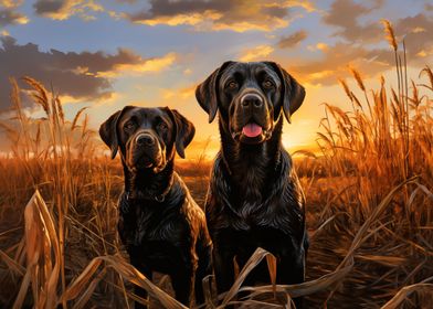 Two   labrador retrievers