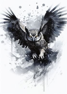 Owl Black And White