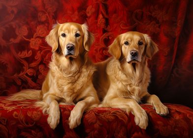 Golden retriever dogs