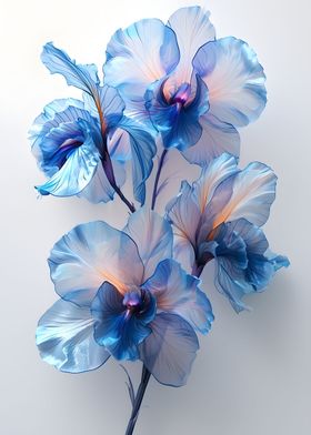 Blue Iris Floral Poster