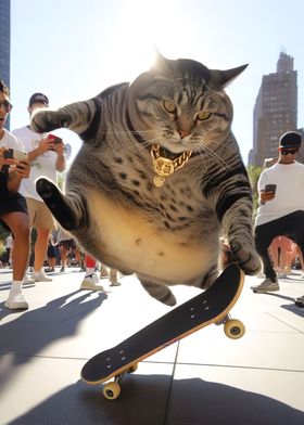 Skating cat