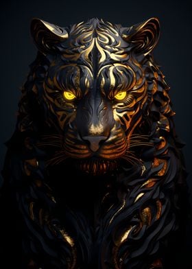 Abstract Wild Tiger Head