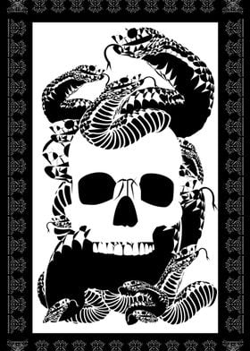 Tarot card Death with skul