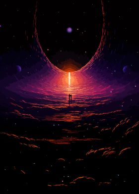 Space Theme Pixel Art