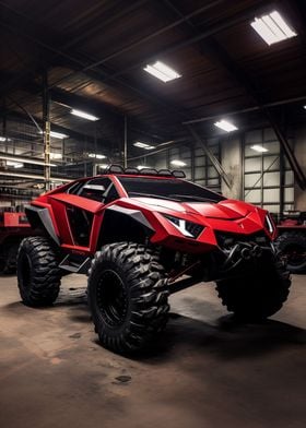 Red Lambo Monster Truck