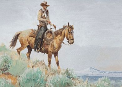 Cowboy Riding Horse