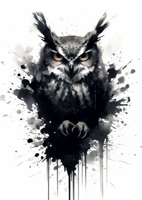 Owl Black And White