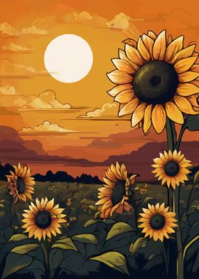 SUN FLOWERS POSTER ART
