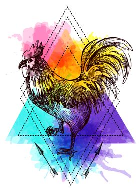 chicken watercolor