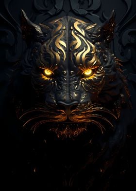 Abstract Wild Tiger Head