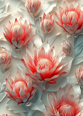 Protea Flowers Poster
