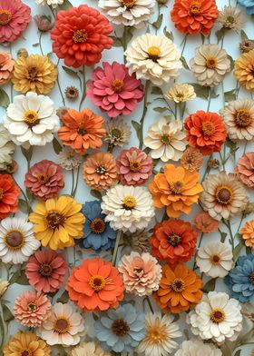 Zinnia Flowers Vintage
