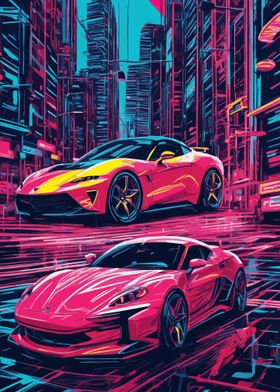 Neon City Sports Car 10