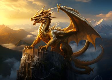 Mighty Dragon Made Of Gold