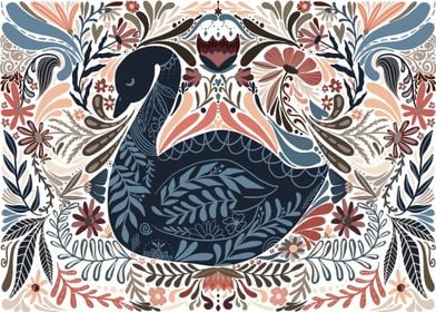 Folk art swan