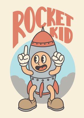 Cartoon rocket kid