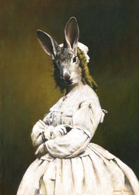 Rabbit Woman In White