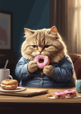 Cat Eat Donut