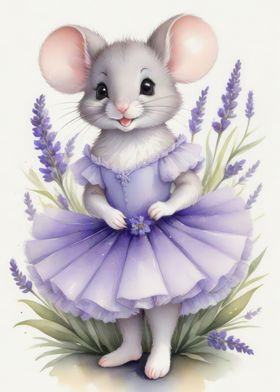 Cute ballerina mouse