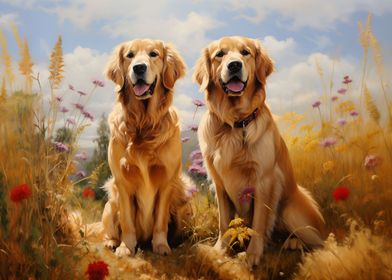 Two Golden retrievers