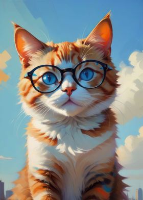 Cat in sunglasses art