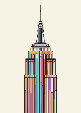 Empire State Line Drawing