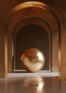 3D Dark Gold Sphere