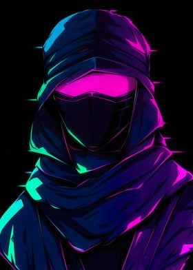 mysterious man neon style