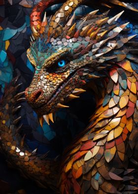 Dragon mosaic art