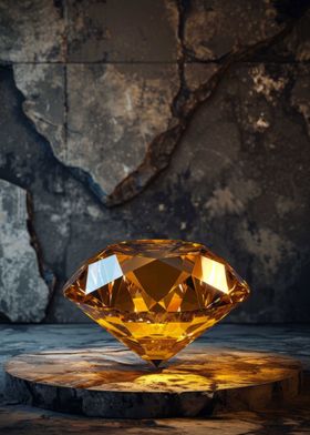 3D Dark Gold Diamond