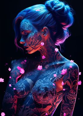 Floral Cyberpunk Girl 