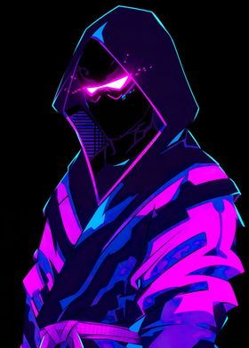 mysterious man neon style