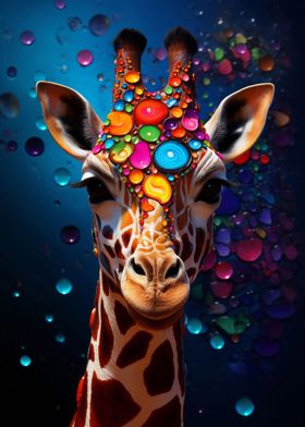 Giraffe mosaic art