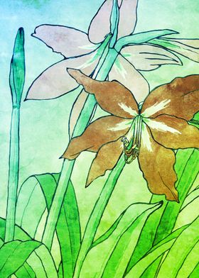 Amaryllis Flowers Art