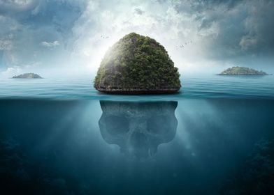 Skull Island Seascape Trop