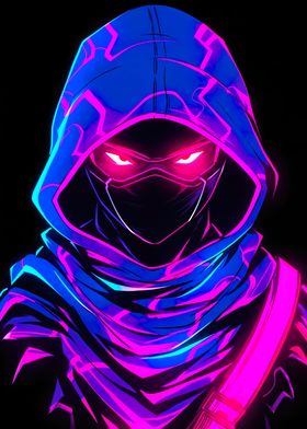 mysterious man neon style