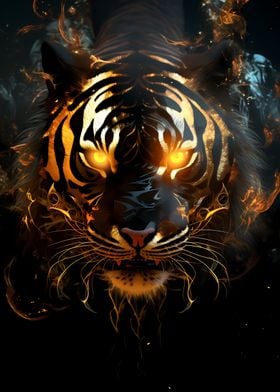 Abstract Gold Black Tiger