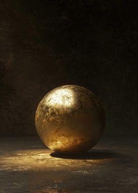 3D Dark Gold Sphere