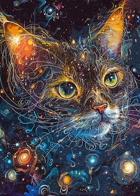 Cat Art Cosmic